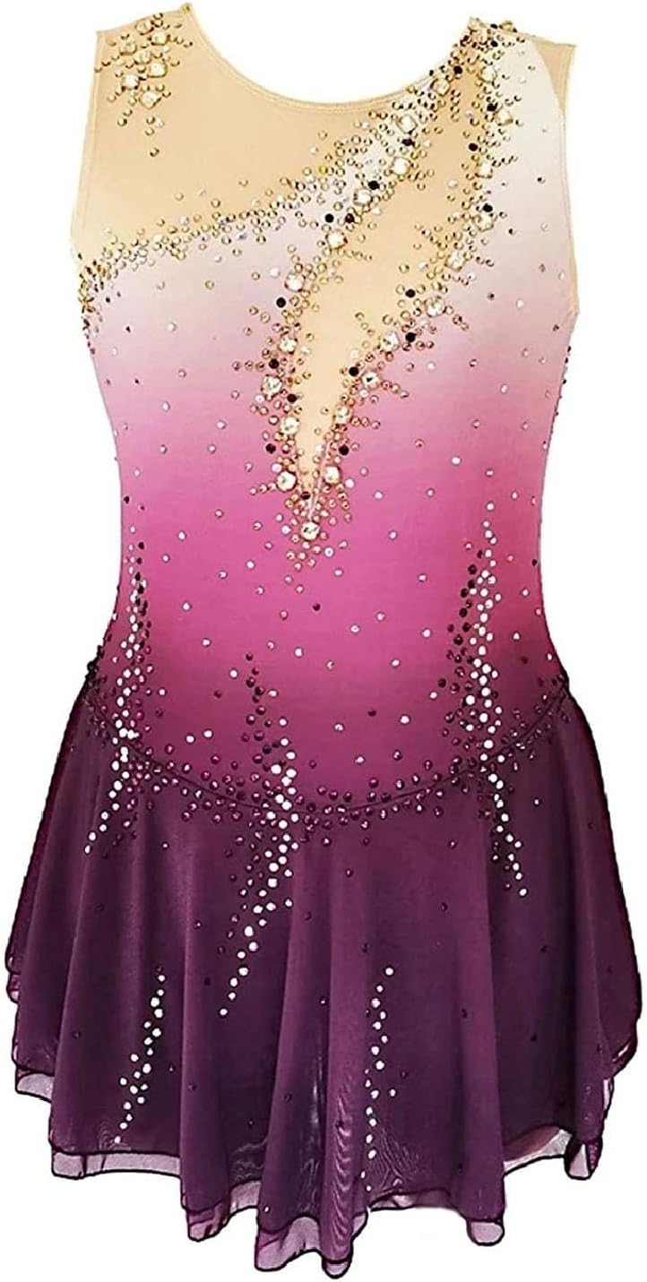 Figure Skating Costumes for Girls Teens Women Ice Skating Dance Dress Competition Training Clothing