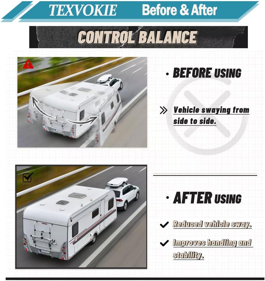 2 PCS Trailer Sway Control Brackets, Replaces Part #95-01-5600, Compatible with Equalizer Hitch Weight Distribution System, for 6K-14K LB Rated Hitches, Fits 3" 4" 5" 6" Trailer Frames