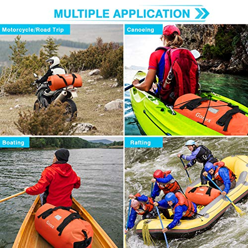 Gonex 60L Large Waterproof Duffle, Durable Travel Dry Duffel Bag for Kayaking Boating Fishing Outdoor Adventure Orange