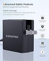 Vista 3 de Cargador de 45 W para Steam Deck, Nintendo Switch, Switch Lite OLED de carga súper rápida de 6.5 pies, cable plegable para modo de TV, fuente