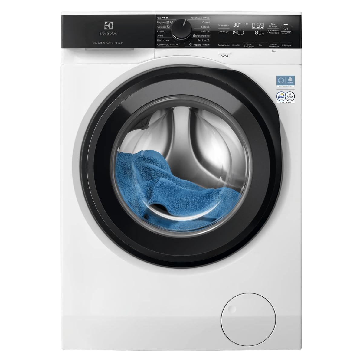 Electrolux EW7F410Y SteamCare 700 lavadora carga frontal capacidad nominal del programa Eco 40°-60° 10 kg de ciclo de centrifugado Clase de eficiencia energética 1400 A con wifi conectado