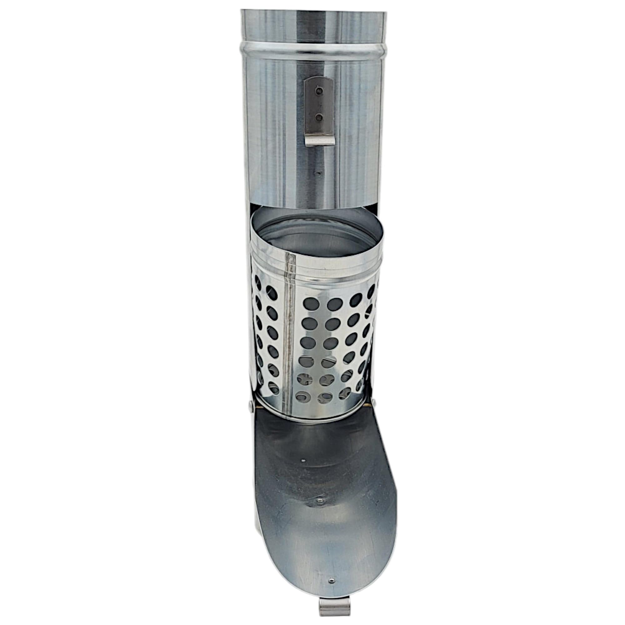 zbs24 Zink Regenwassersammler mit Laubkorb 80mm - Regenrohrklappe mit entnehmbaren Laubkorb, zum effizienten auffangen von Regenwasser, mit Muffe für einfache Verbindung mit dem Fallrohr