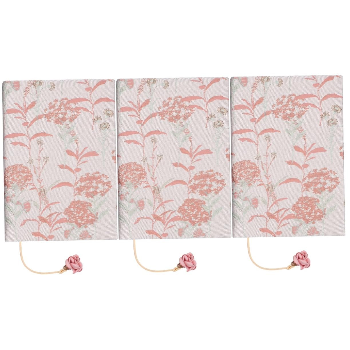 STOBOK 3piezas Cubierta De Libro Decorativa De Tela Floral Funda Protectora Para Libros Manga Estética Tapa Dura