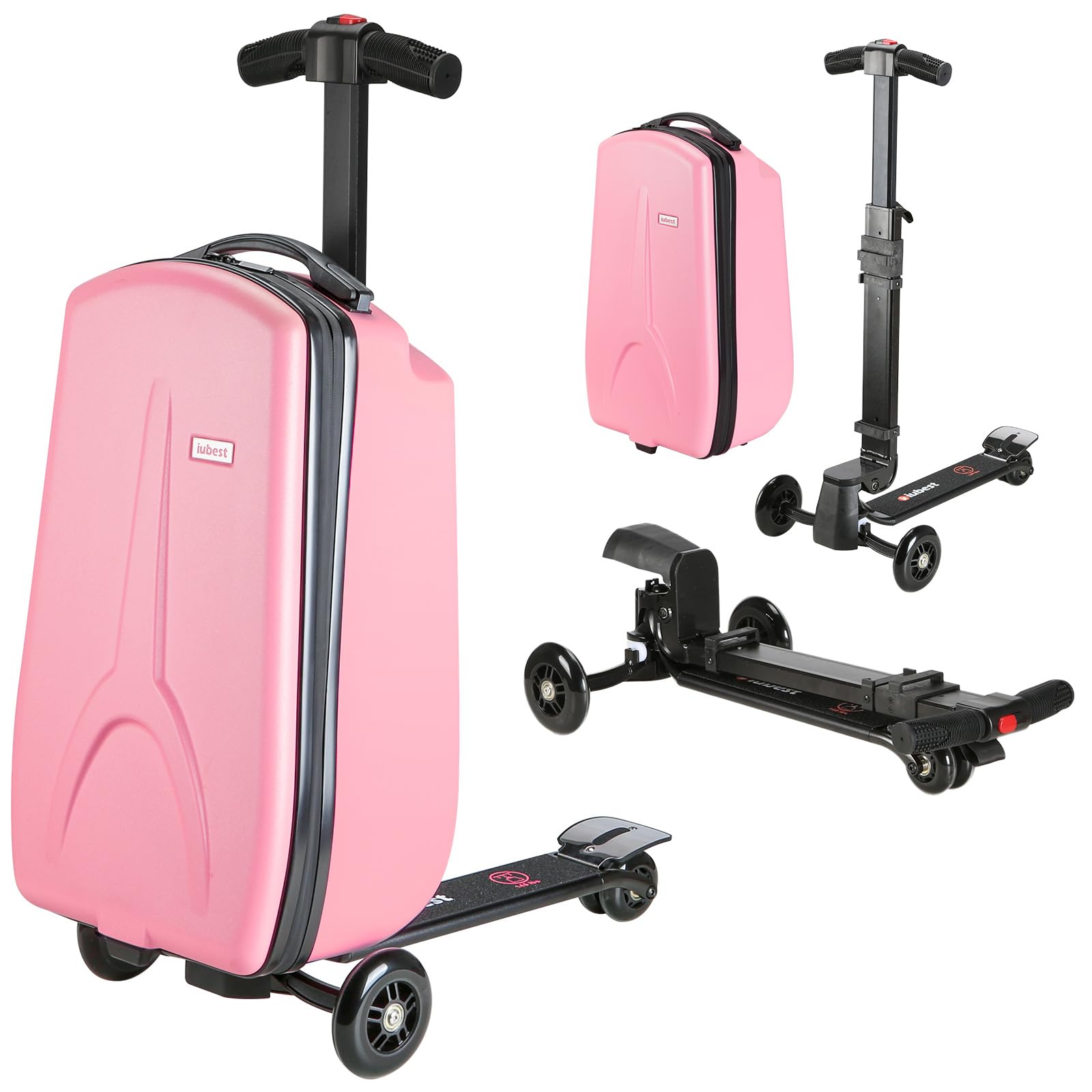 Photo 1 of Scooter Luggage for Kids Removable & Foldable Ride on Suitcase-Pink