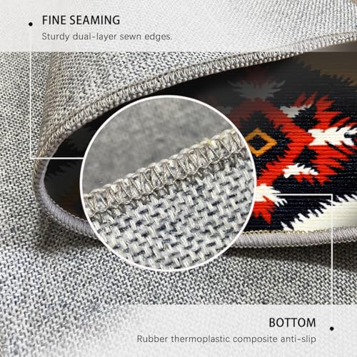 Tapis ethnique fin à losanges géométriques carpette de salon pliable - 7