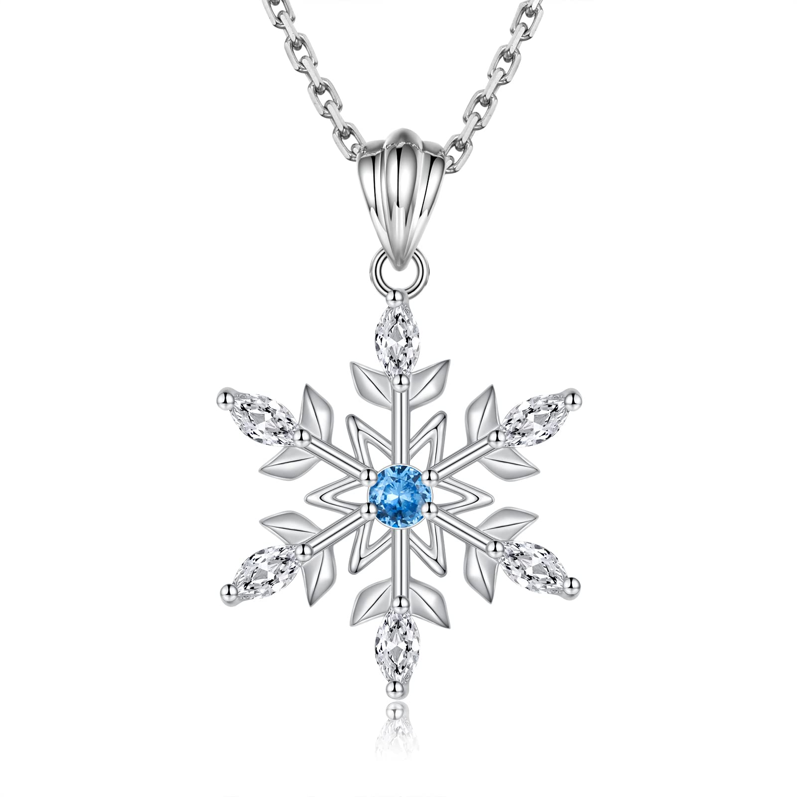 Winter Snowflake Earrings for Women Hypoallergenic 925 Sterling Silver Snow Flower Ear Studs Christmas Girls Jewelry Gift