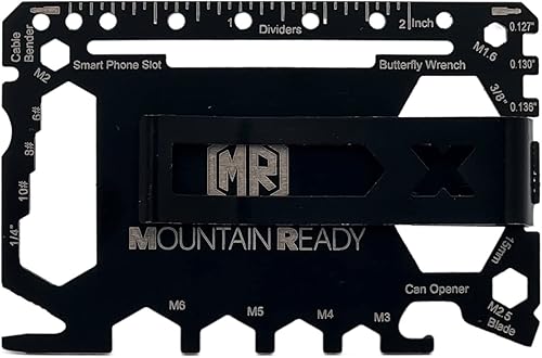 Tarjeta multiherramienta  Tarjeta de crédito de 21 funciones con clip extraíble (negro)