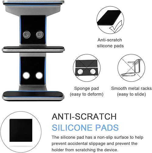 Miniatura 3 de IFCASE Soporte para portátil debajo del escritorio de 2 niveles, soporte de metal para debajo del escritorio para laptop, MacBook Pro, teclado con