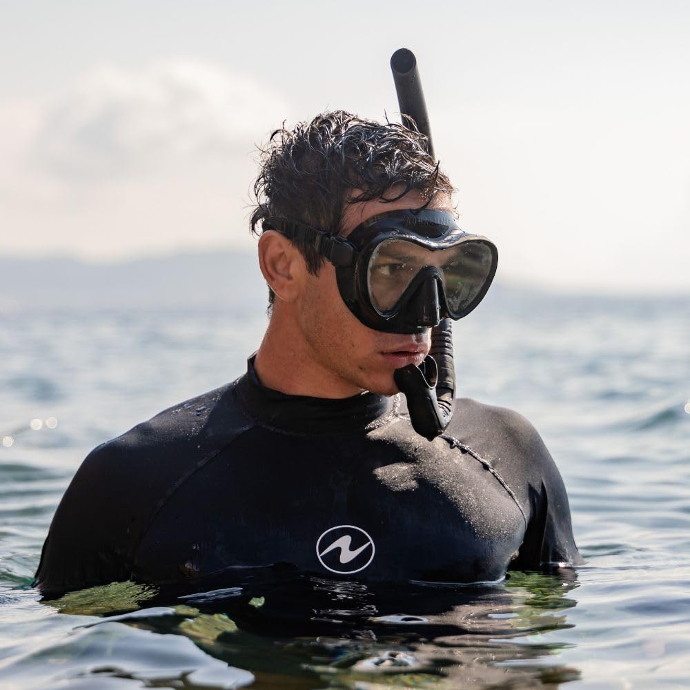 Aqualung Neos Bezramowa maska do nurkowania, panoramiczne szkło hartowane, komfortowy silikon, snorkeling i bezdech dla dorosłych