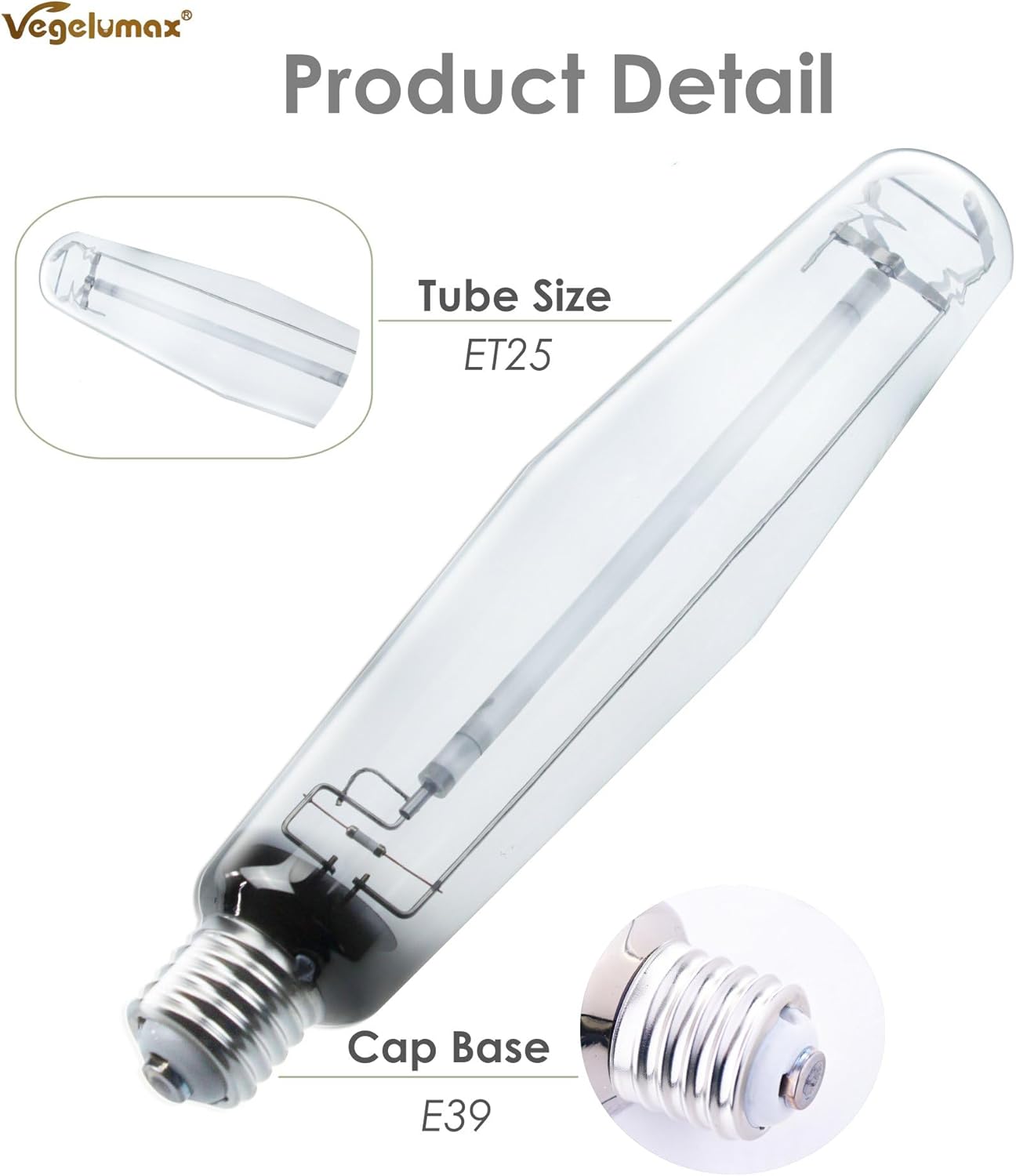 1000Watt Hydroponic High Pressure Sodium HPS Grow Light Bulb Lamp,High PAR Enhanced Red and Orange Spectrums,CCT 2100K,Ultra Bright 140,000 Lumens,E39 Base,1pack