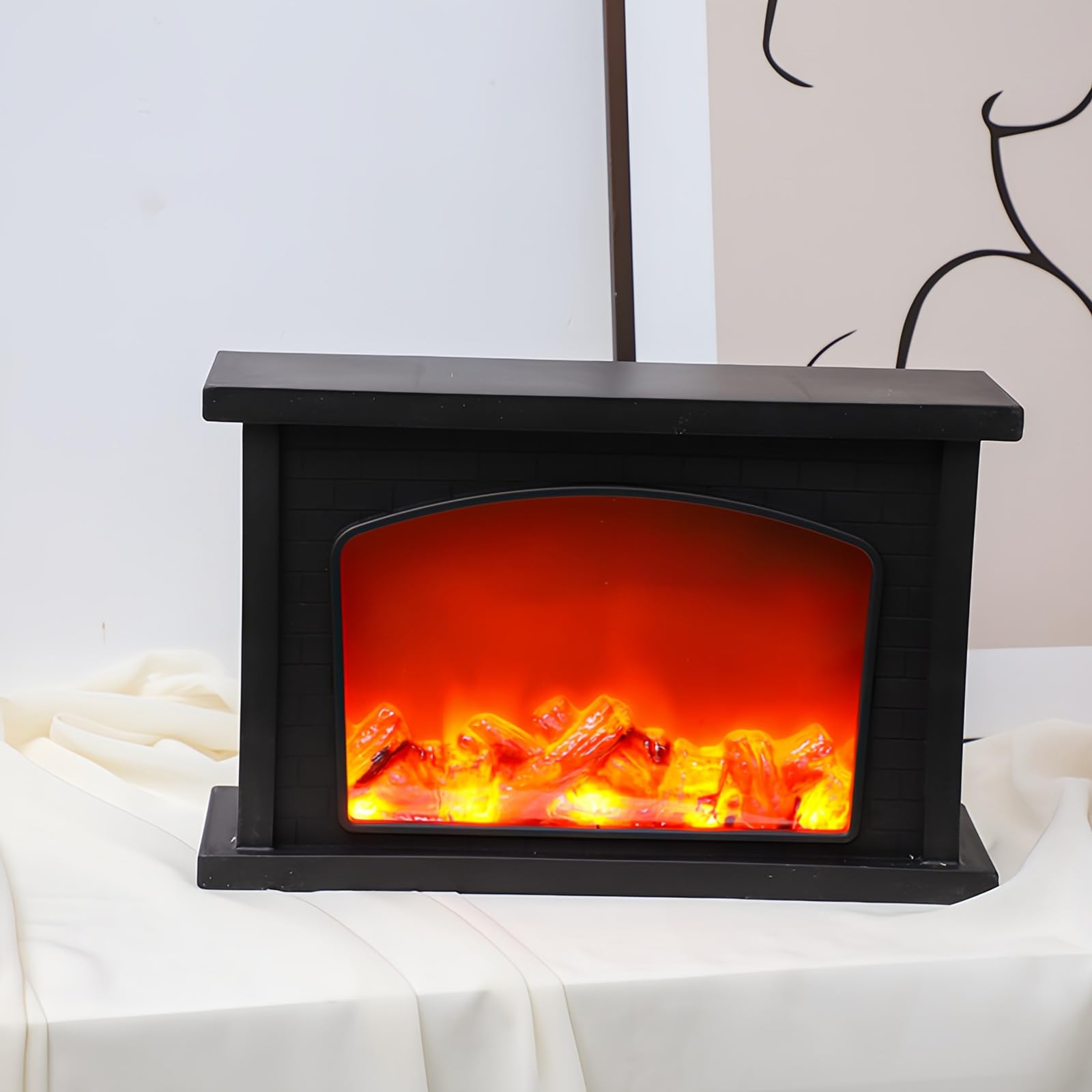 Lampada decorativa per caminetto, con luce LED a fiamma, sicurezza interna all'aperto, da appendere, per scrivania, casa, Natale, ringraziamento, decorazione