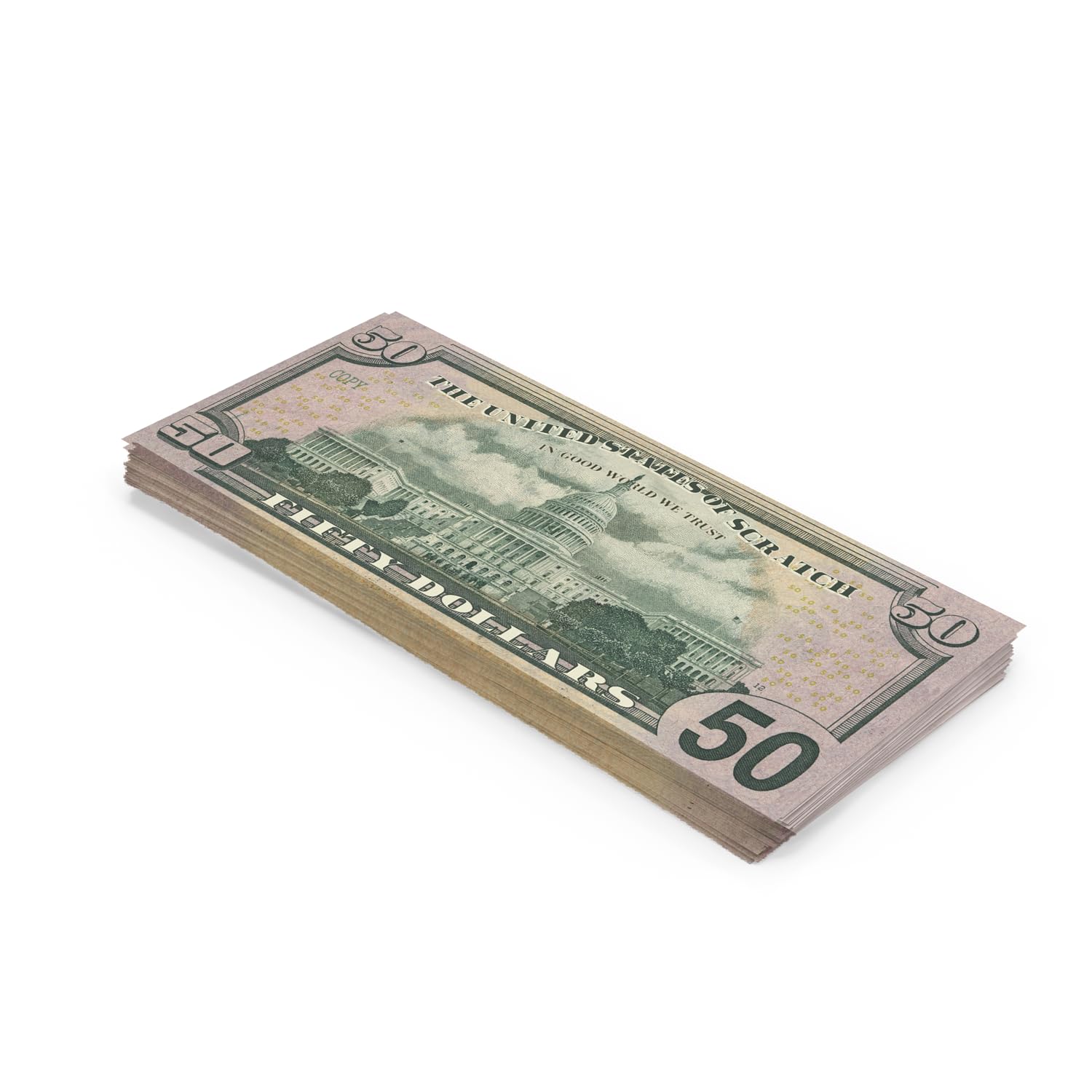 Scratch Cash 100 x $ 50 Dollars (rozmiar Rzeczywisty)