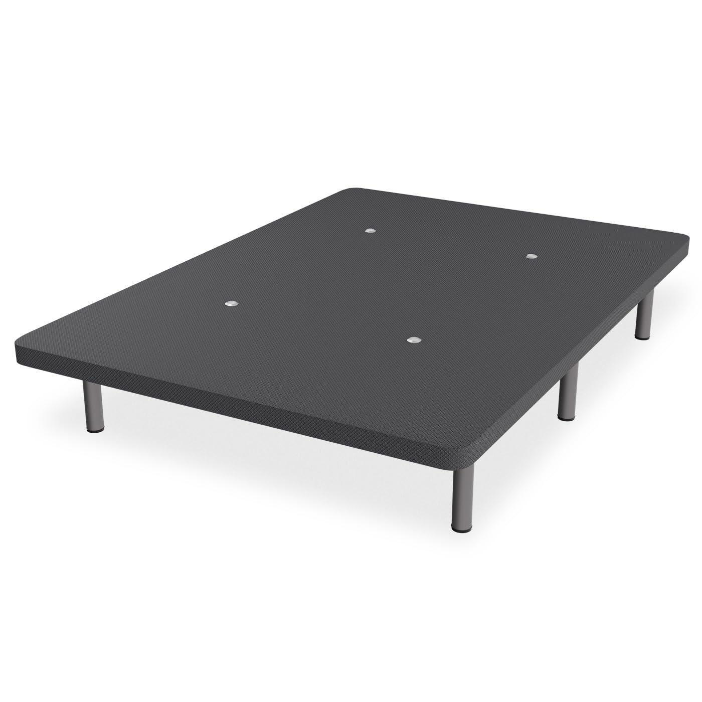 Somnia Descanso - Base Tapizada 3D Extra Resistente con Gran Estabilidad y 5 Barras Transversales + 6 Patas metálicas roscadas de 25cm, 135 x 190, Gris Oscuro