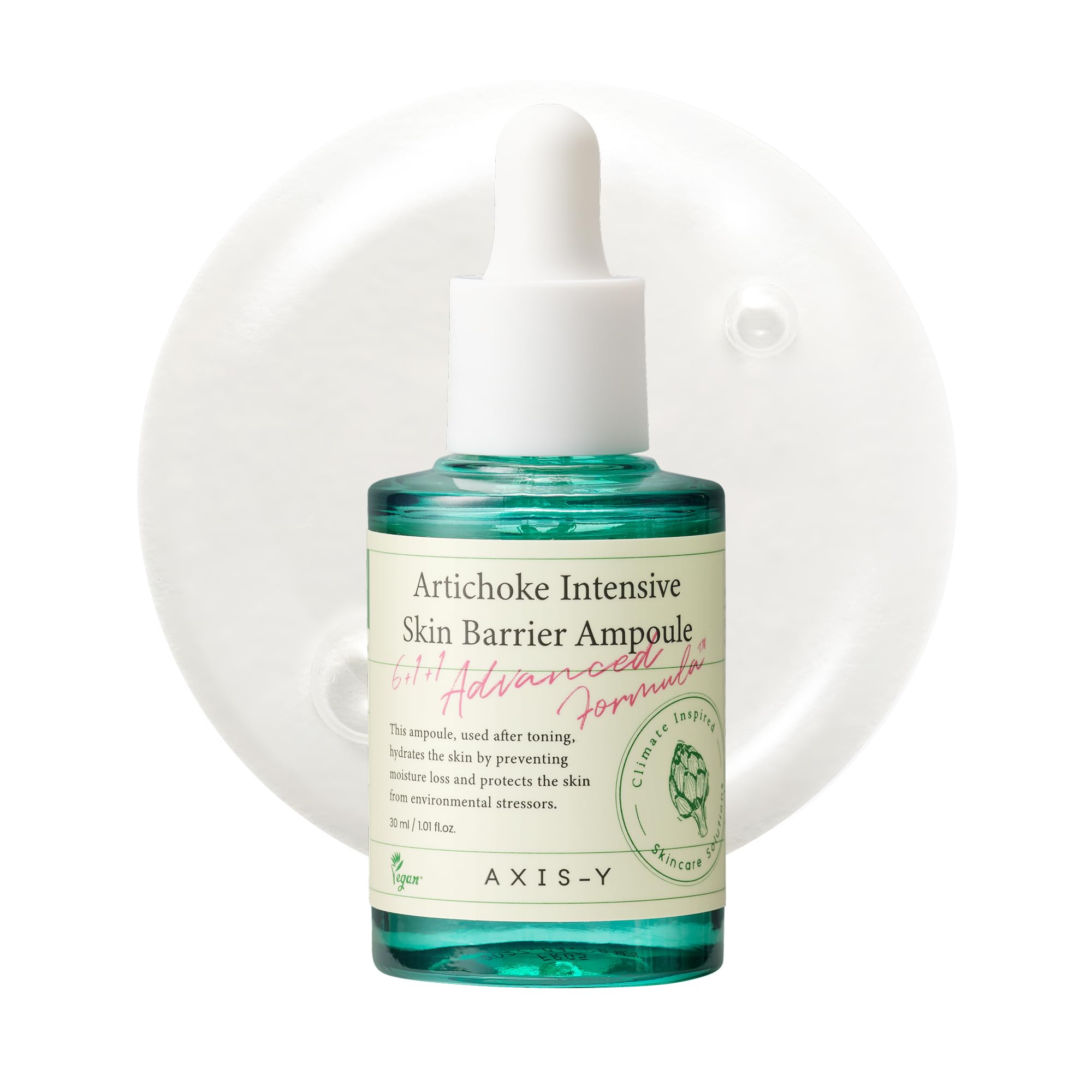 AXIS-Y Artichoke Intensive Skin Barrier Ampoule - Hydrating & Soothing Serum with Centella Asiatica, Licorice & Aloe for Skin Irritation Treatment - Vegan Korean Skin Care - 30ml