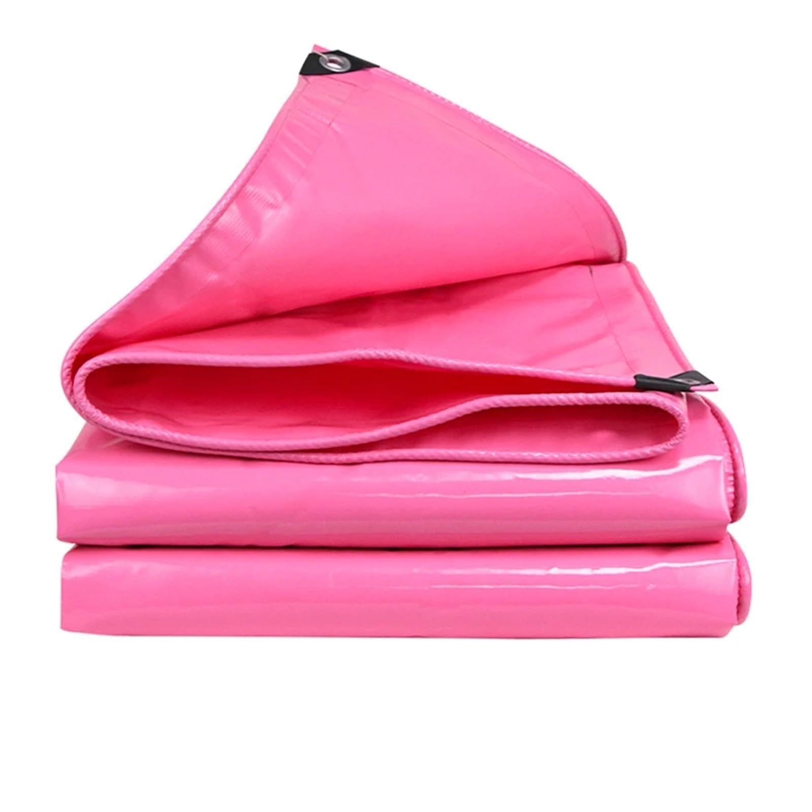 Heavy-Duty PVC Canvas Waterproof Coated Banner Outdoor Camping Tent Pergola Tarpaulin Sun Shelter UV Resistant Truck Canopy(Pink-500G,1.9x4.9m)