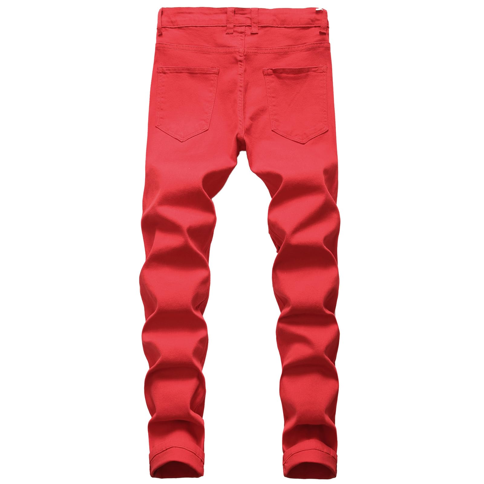 Generisch Pantalones vaqueros ajustados elásticos para hombre, pantalones vaqueros rotos, pantalones vaqueros rotos de pierna recta, pantalones de ocio, pantalones de chándal
