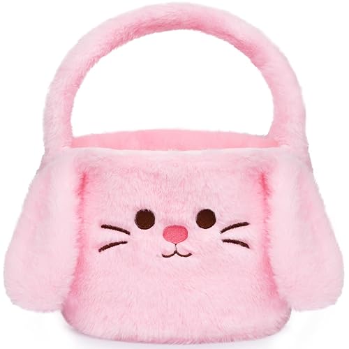 Lindas cestas de Pascua, bolsa de conejo para niños, bolsas de cubo de Pascua con asa para huevos de Pascua, cesta de Pascua perfecta para regalos y