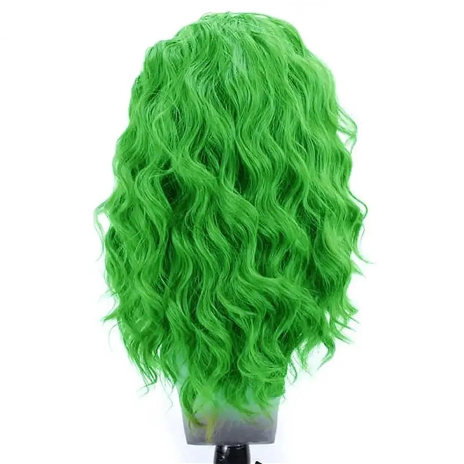 Włosy syntetyczne Peruka syntetyczna średniej długości Zielona fala wodna Odzież na co dzień Hairline Cosplay Koronkowe peruki z przodu Peruki dla kobiet(20inches)