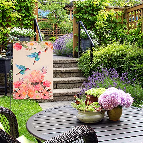 Wbcbec 1Pcs Hummingbird Spring Garden Flag Flower Garden Spring Yard Outdoor Flag Double Sided Small Burlap Bird Flag For Outside Holiday Decor(12.5 X 18 Inch, Pattern A) #TOP4