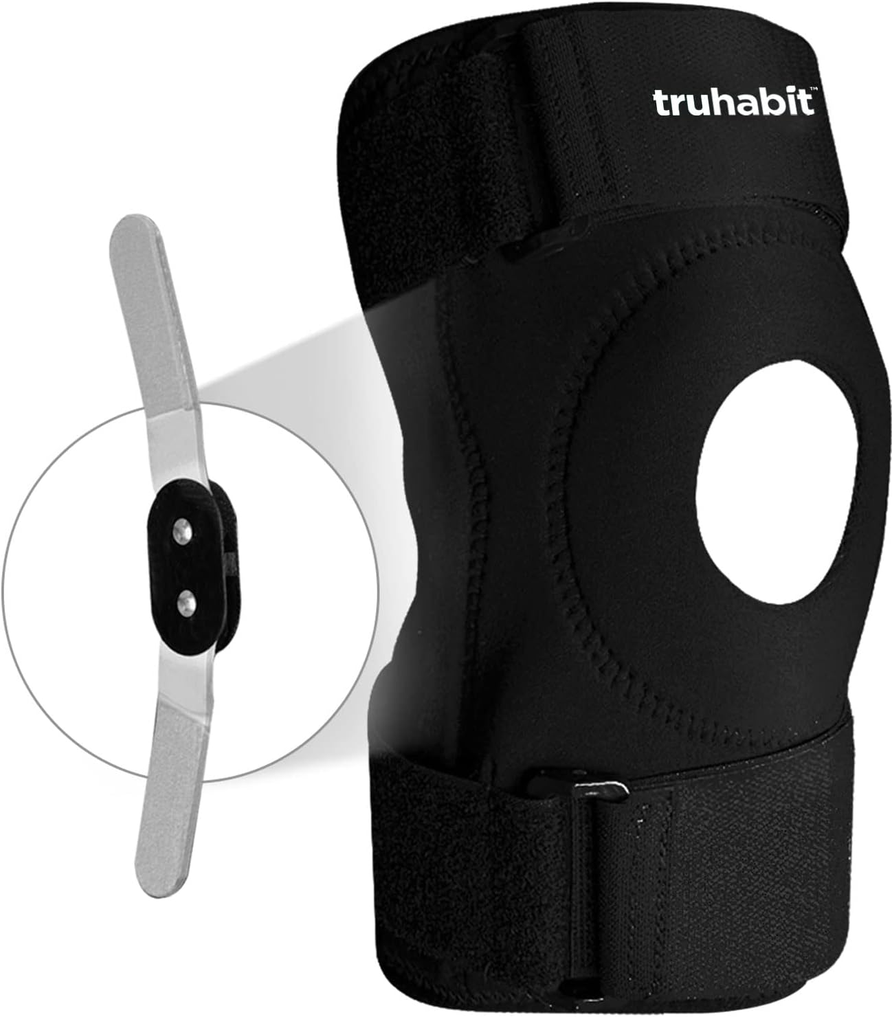 TruHabitGreencure Hinged Knee Brace for Knee Pain - Open Patella Knee Support for Men & Women, Free Size Hinged Knee Brace for Ligament Tear, Hinged Knee Support with Triple Band Strapping (1 Unit)