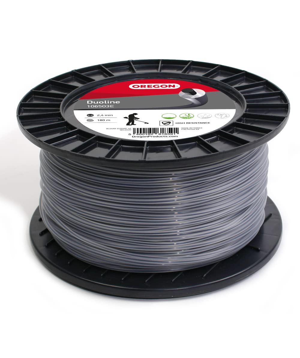 Oregon Duoline 106503E Trimmer Line for Over Grown Grass and Weeds - Spool,2.4 mm x 180 M