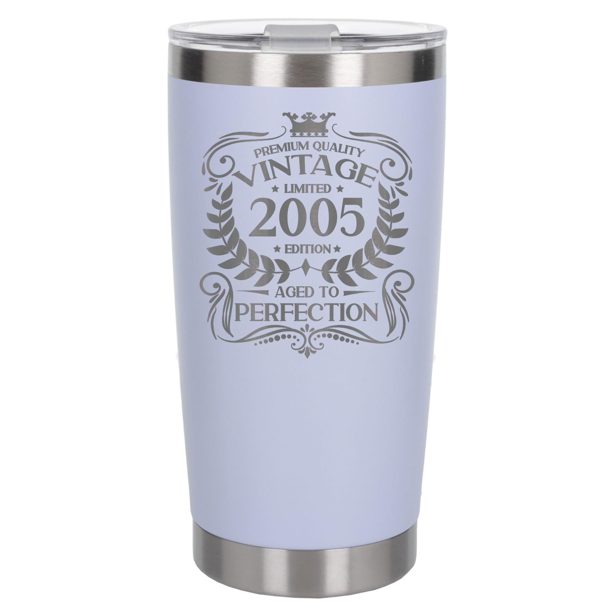 Always Looking Good 21st Birthday Gift Vintage 2005 Aged to Perfection Engraved Insulated Travel Mug Present for 21 Year Old White Thermal Coffee Flask Travel Mugs with Lids