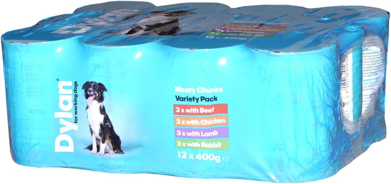 Dylan Variety Chunks in Jelly for Working Dogs 400 g (Pack of 12)