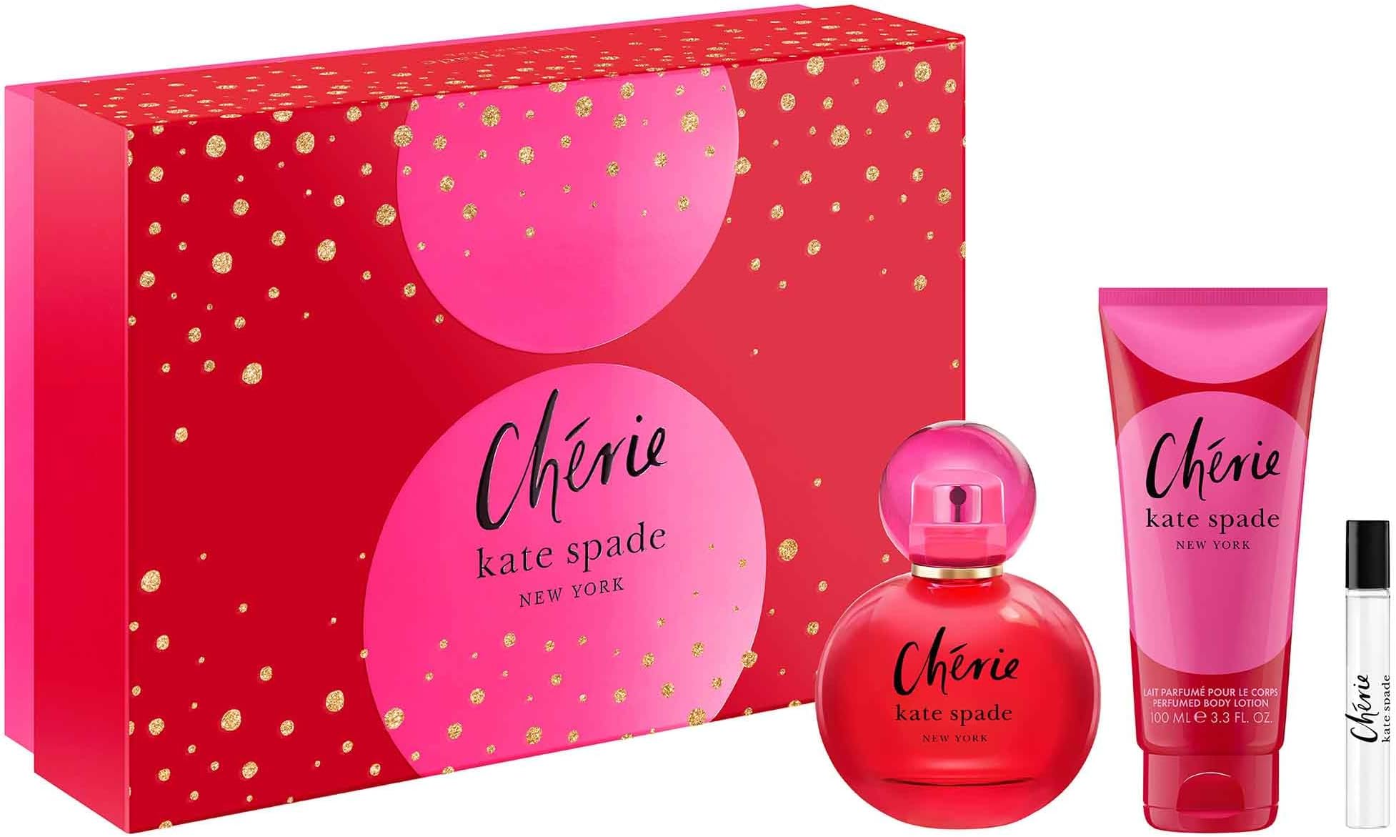 Cherie 3 Piece Eau de Parfum Gift Set (Eau de Parfum Spray, Perfumed Body Lotion, Travel Spray)