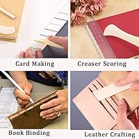 Vista 6 de Premium Folder Paper Creaser Set Folding Scoring Burnishing Crafting Scoring Tool for Card Making Leather Cards DIY Handmade Burnishing Bookbinding