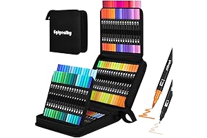 100-Colors Art Markers Set,Premium Dual Brush Pens for Adult Coloring Book,Fine Point...