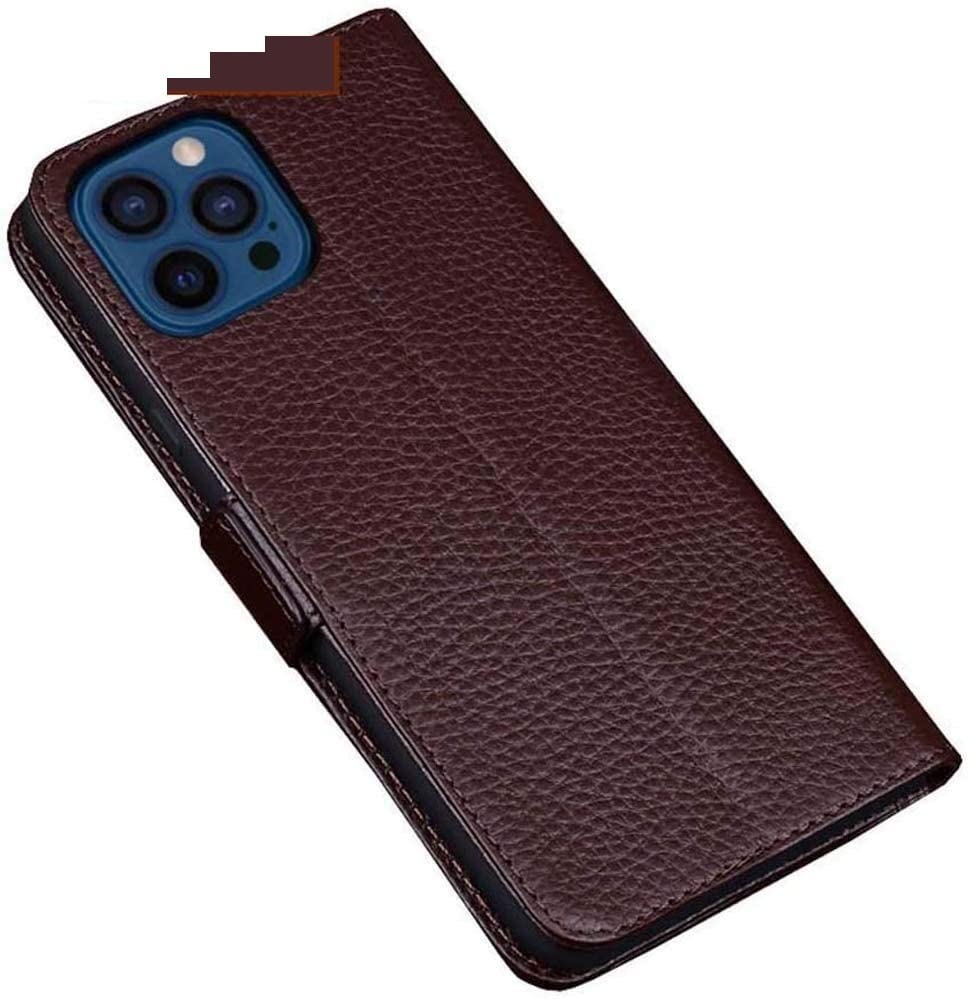 Funda para iPhone 12 Pro de cuero con tapa anticaídas y espacio tarjetas 6