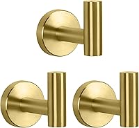 Vista 13 de NearMoon Ganchos para toallas de baño, soporte para bata de acero inoxidable 304, gancho resistente para baño, sala de estar, hotel, cocina, garaje