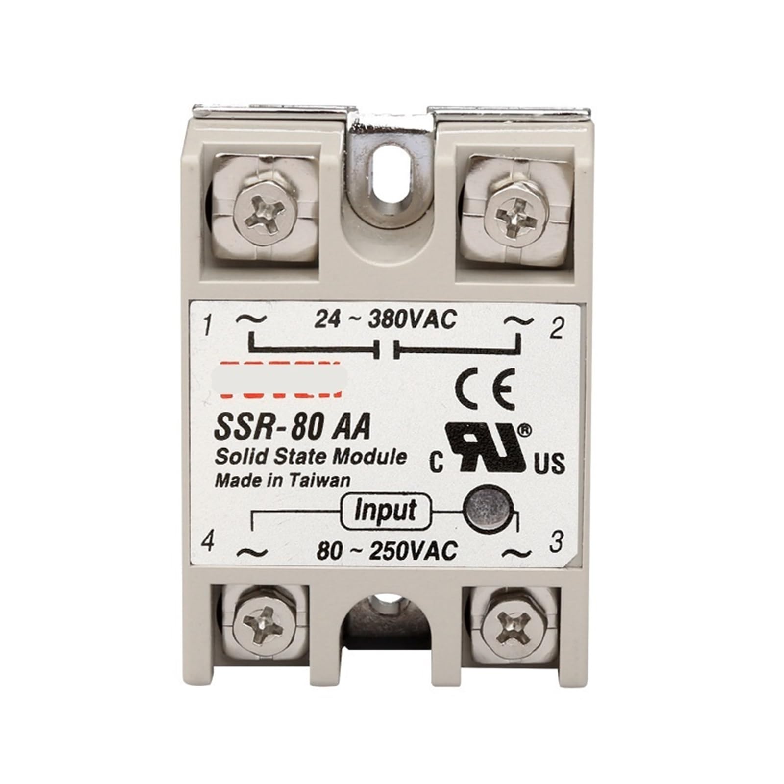 Relais à semi-conducteurs SSR-80AA monophasé 80A commande AC 24V 380V