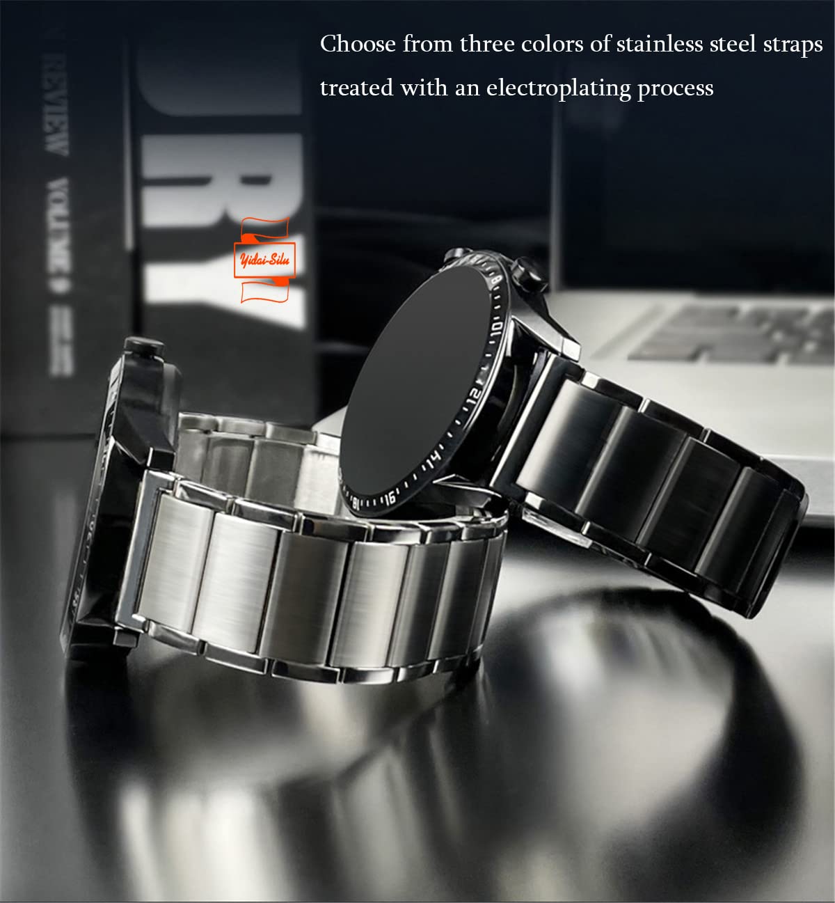 Amazfit Stratos 2, cinturino in acciaio inox, chiusura magnetica, ventilata, cinturino di ricambio intelligente per Samsung Amazfit Stratos 2 22 mm, grigio