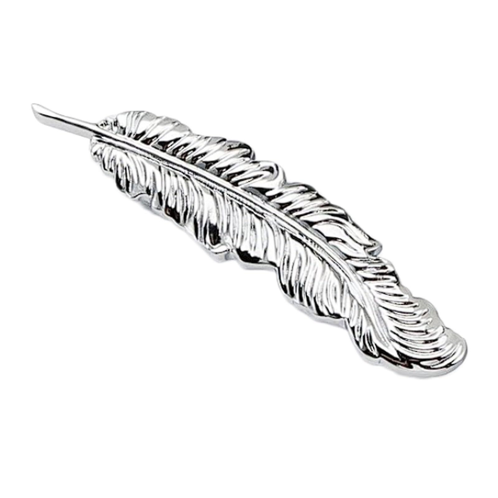 Chenhoju Silver Feathered Brass Cabinet Pulls Double Hole Fixing Ideal For Dressers, Wardrobes, Kitchen Cabinets, And Furniture Hardware Cabinet Pulls(,118Mm)