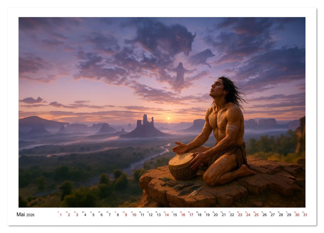 Spirituelle indianische Reise (hochwertiger Premium Wandkalender 2026 DIN A2 quer), Kunstdruck in Hochglanz: Bilder, die die Seele streicheln - voll ... spiritueller Verbundenheit (CALVENDO Glaube)
