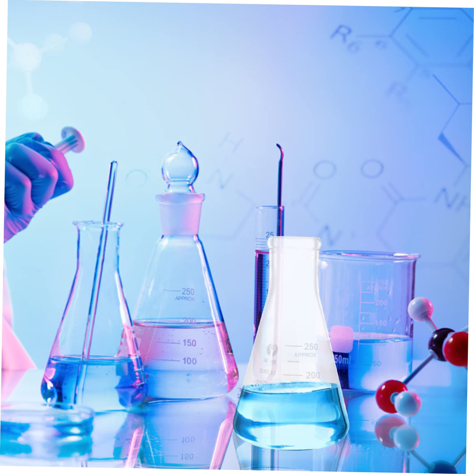 Beuta Erlenmeyer in Vetro Spesso, 4 Pezzi, Triangolare
