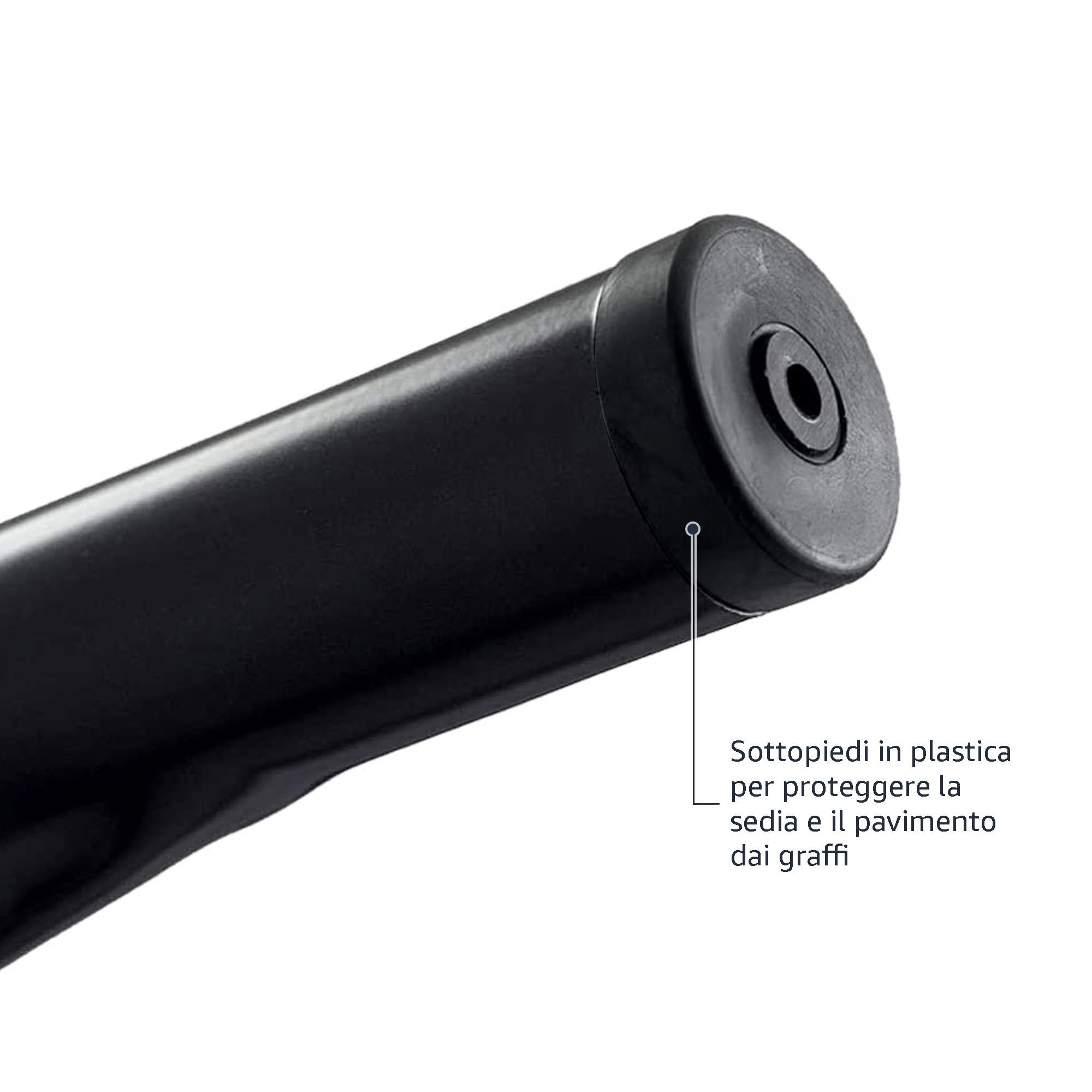 Amazon Basics confezione da 4 sedie da pranzo in metallo con schienale, impilabili, per bistrò, cucina, interni ed esterni, Nero, 51 x 43 x 85 cm