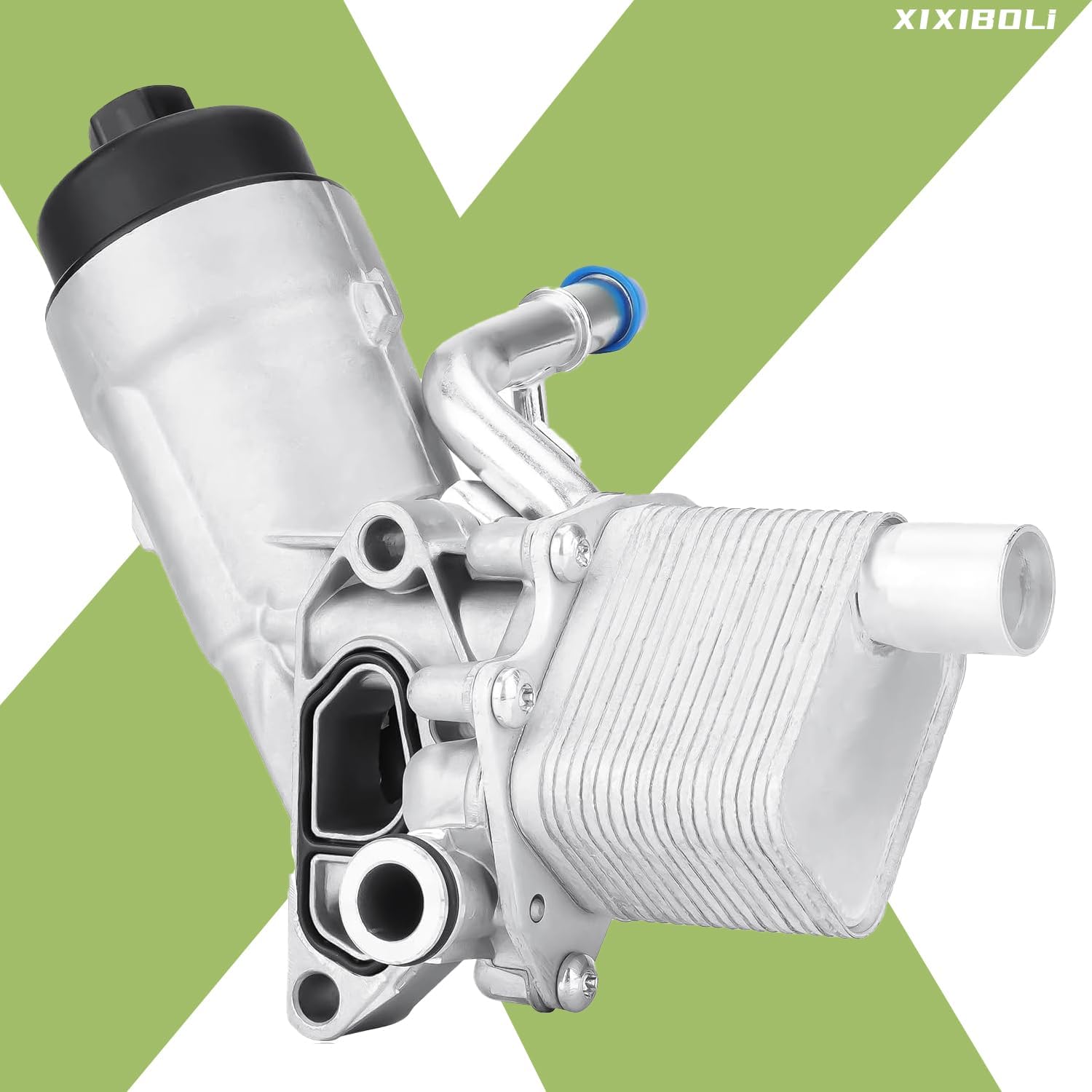 Engine Oil Cooler & Oil Filter Housing Assembly - Replaces OEM 55566784 - Compatible with Chevrolet Cruze 2011-2015, Sonic, Trax, Buick Encore - Multi-Layer Aluminum Alloy with Gaskets