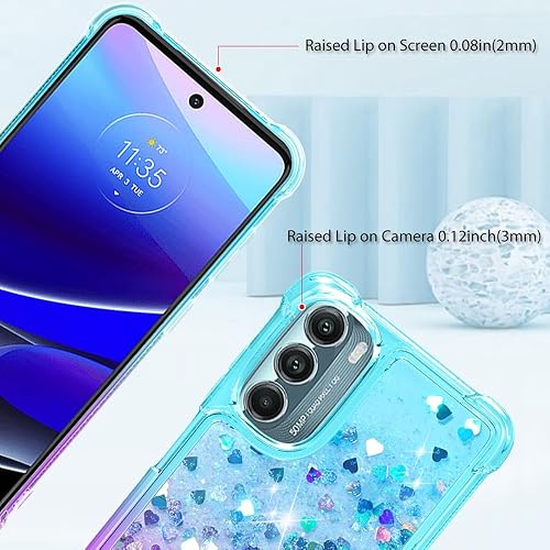 Miniatura 4 de Guzhthi Funda para Moto G Stylus 5G 2022 Funda de teléfono de esquina de arena movediza líquida transparente a prueba de golpes para Motorola G