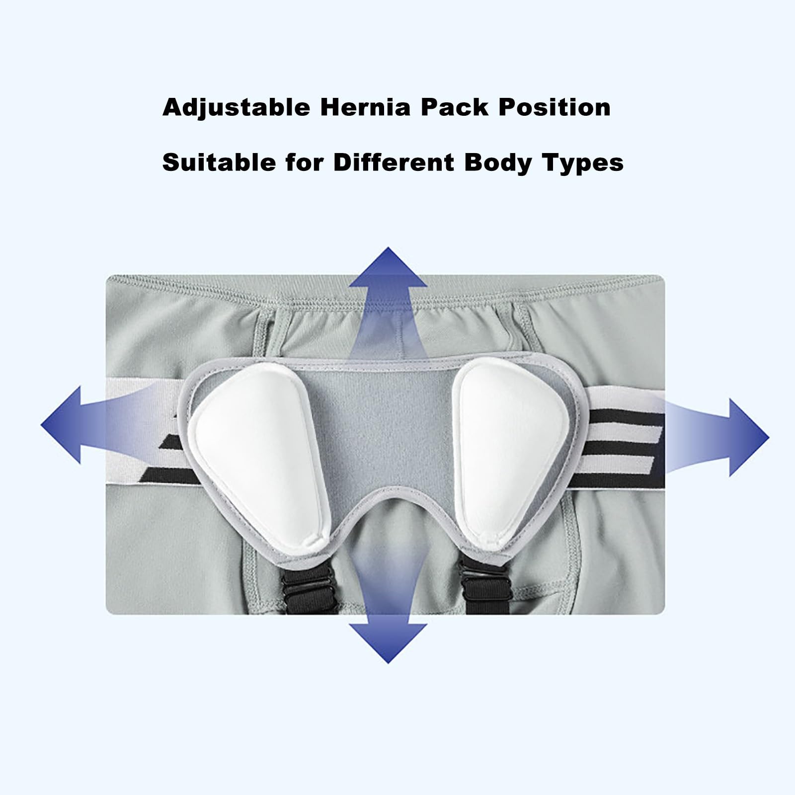 Cintura di Supporto per Ernia Inguinale per Uomo e Donna, Regolabile in Stile Intimo con 4 Cuscinetti Compressivi, per Alleviare Il Dolore e Favorire Il Recupero Pre e Post-Operatorio(Medium)