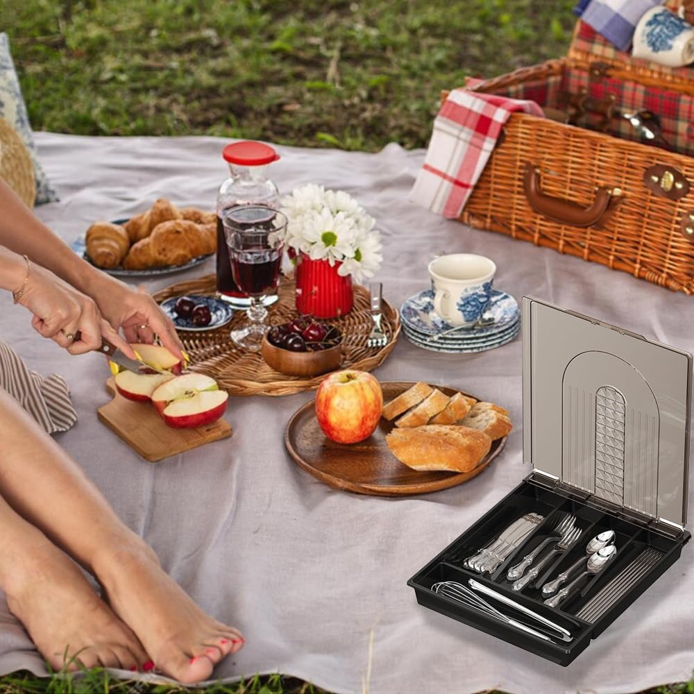 besteckkasten aufbewahrung Wnddle mit Deckel, Tragbar Besteck Aufbewahrung, Besteckkästen mit 6 Fächern, Küchen Organizer, Besteckaufbewahrung für Küchenschublade und Arbeitsplatte Küche, Haushalt & Wohnen Category:Kinder Jugend_HL CH 410E Für eine glatte Oberfläche Kaufe Poker Chips Box Rucksack/Ranzen Hersteller:DerDieDas
