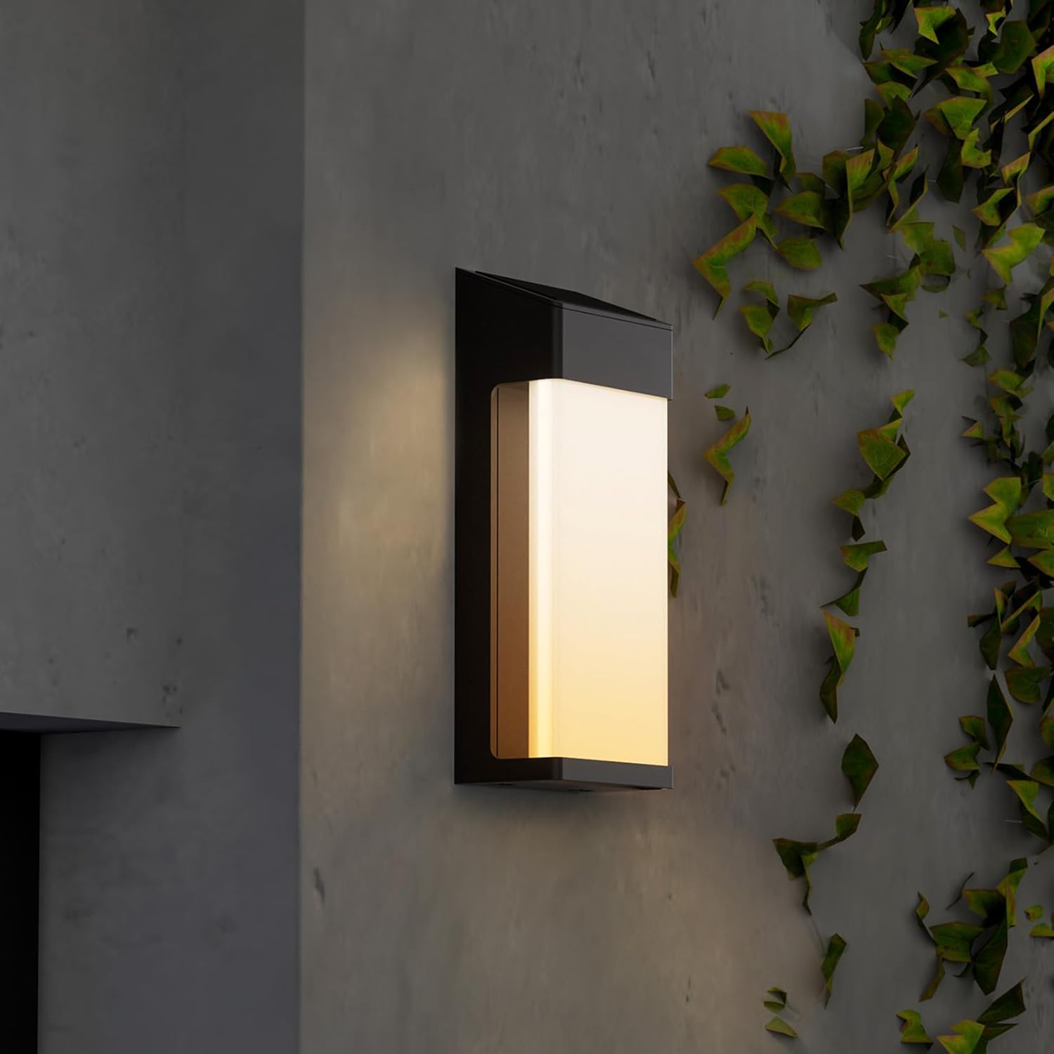 Solar Yard 4-Pack Outdoor Wall Lights, Light Fixture, LED Exterior Lighting fixtures for Outside, Front Porch Lights, Waterproof Wall Sconce Lantern Lamp for House, Patio, Doorway, Entryway, Square Flat Square