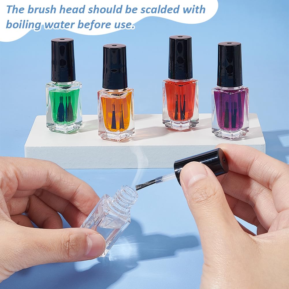 BLPM-5ML Bottiglia Di Vetro Vuota Trasparente Con Tappo Di Plastica Nero Bianco - Foto 3