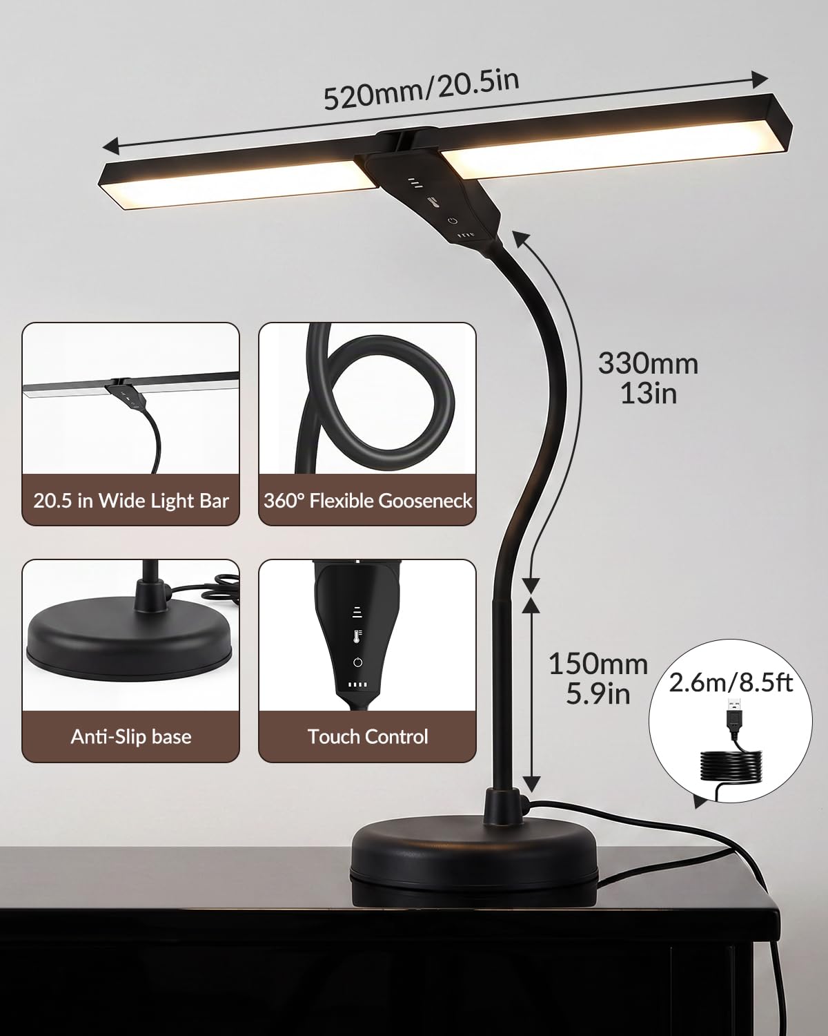 Klarlight Lámpara Piano - Lámpara LED pianos verticales/de cola/digitales