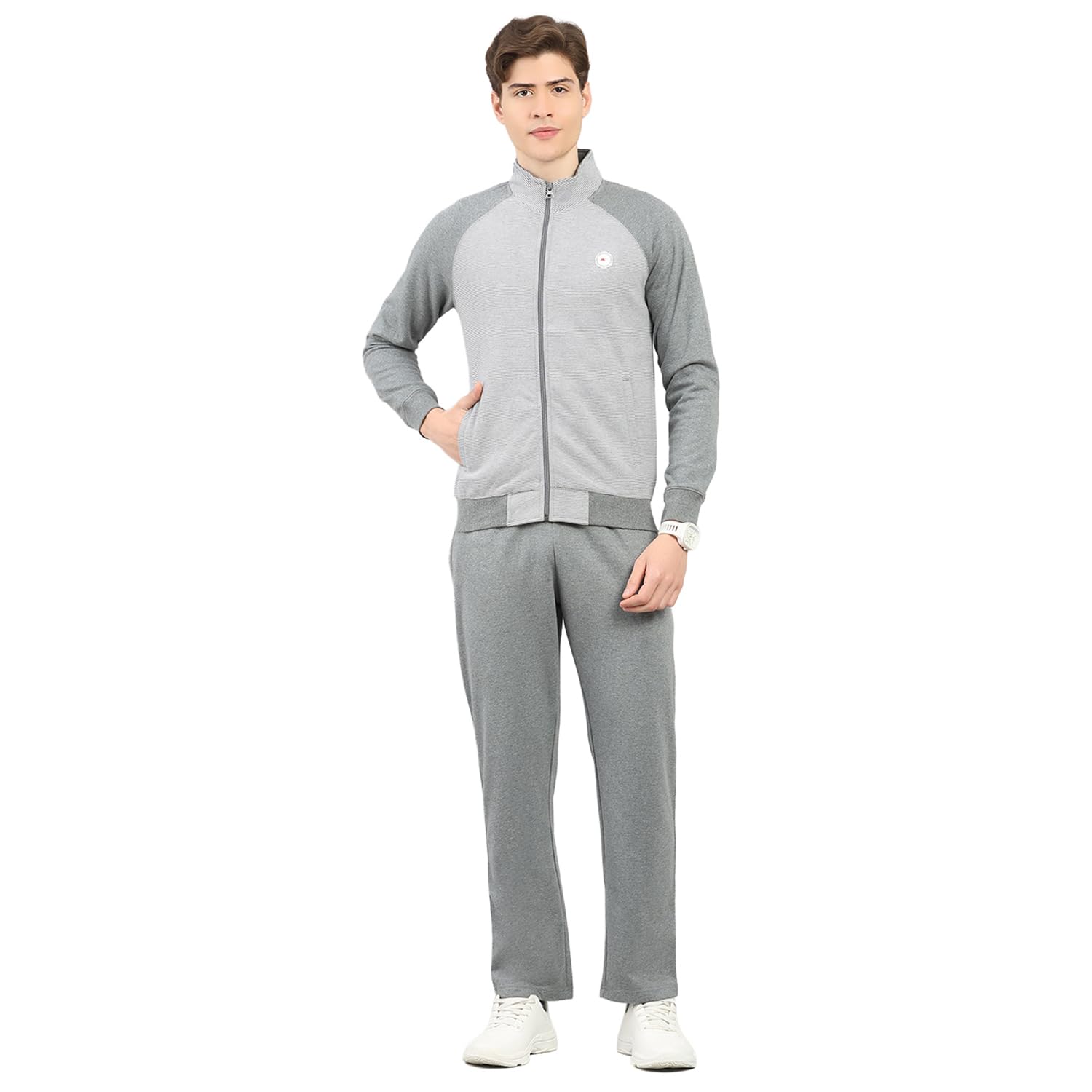 Monte Carlo Men's Regular Fit Striped Stand Collar Full Sleeve Tracksuit| Men Track Suit | Stylish Sportswear Set with Jacket and Lower | Activewear Set For Men's (Pack Of 1)-picture-28