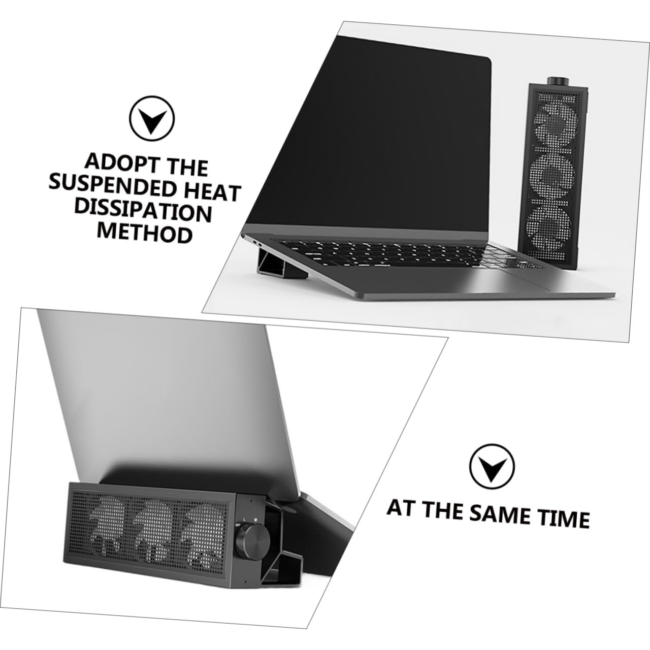 LALAFINA Supporto per Notebook Raffreddamento Rapido a 3 Velocità e Struttura in Lega di Alluminio per Alzare lo Schermo, per Guardare Video e Migliorare la Ventilazione