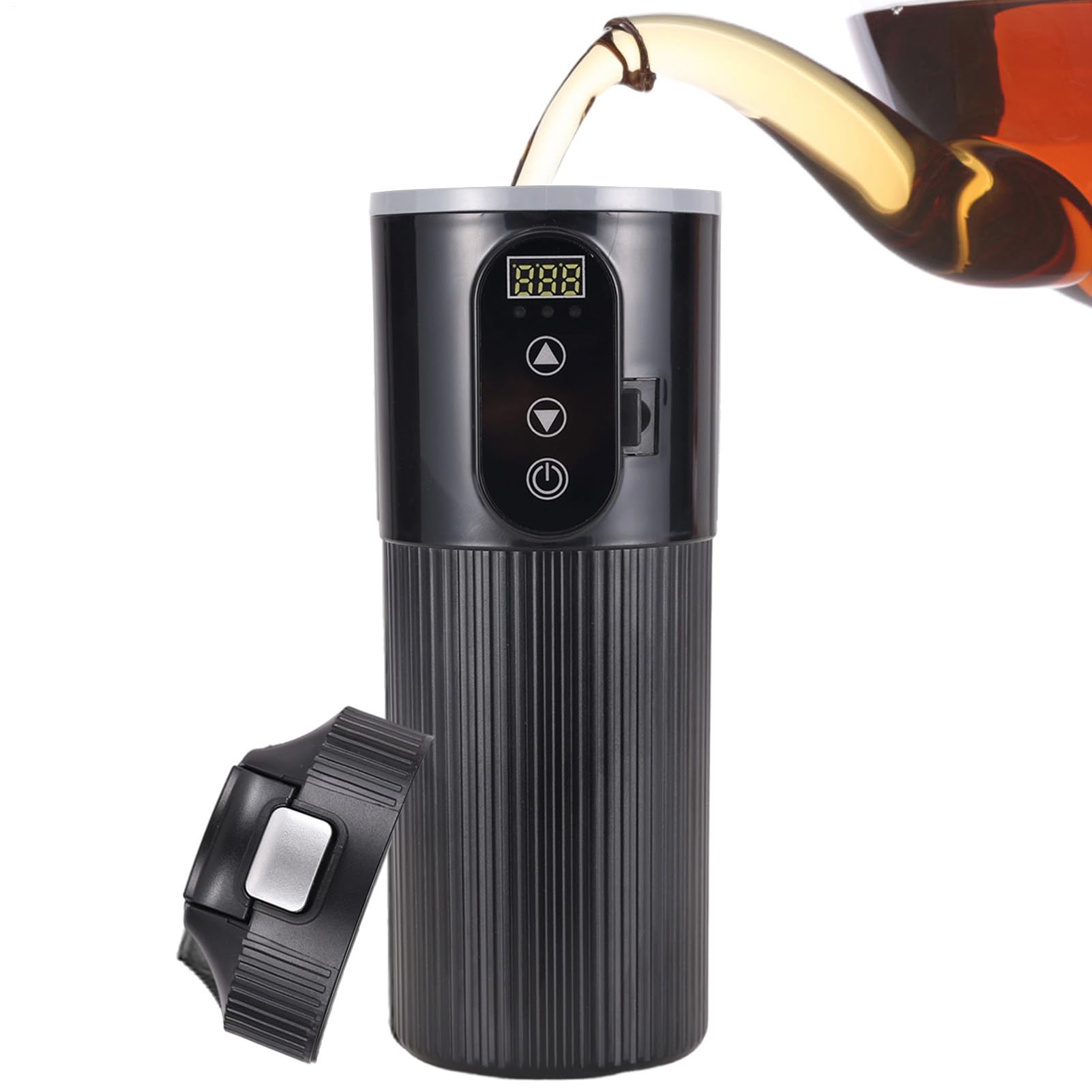 Taza De Café Calentado Para Coche | Taza De Café De Viaje 12v | Taza Eléctrica 24V | Taza De Temperatura Con Pantalla LCD | Taza De Viaje Para Calentador De Agua Del Coche, Hervidor De Coch