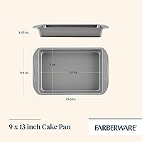 Vista 2 de Farberware Bandeja antiadherente para hornear / molde antiadherente para tartas, rectangular, 9 x 13 pulgadas, gris