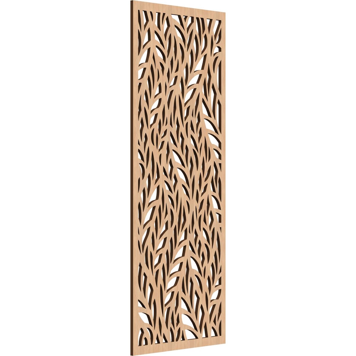 Ortonville Decorative Pierced Fretwork Wood Wall Panels, 13 3/8"W x 34 3/8"H x 1/4"T, Hickory